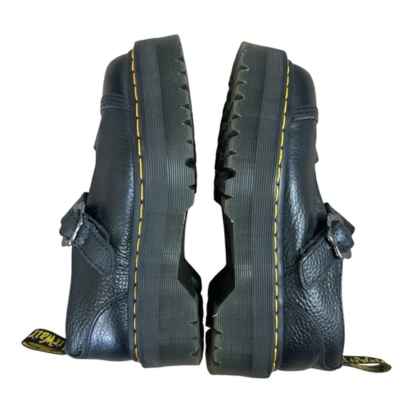 Dr. Martens ADDINA Flower Women’s Buckle Leather Platform Shoes Black Size 7 - Picture 9 of 14